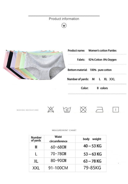 8Pcs Briefs for Women fashion sexy woman panties Solid seamless underpants  cpanties for women cotton underwear girl knickers