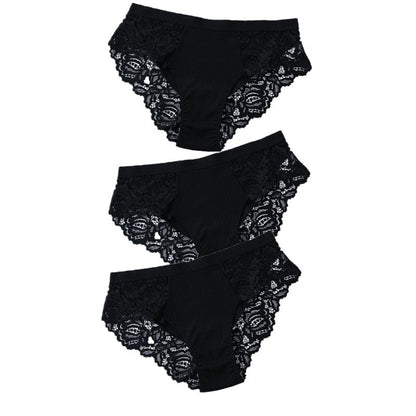 3 Pcs Cotton Panties Sexy Panty Briefs Lace Panties Women Underwear Lingerie Panties for Female Ladies Floral Pantys Underpants